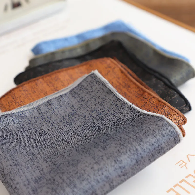 23 سنتيمتر الصلبة البني الرمادي جيب مربع الرجال الأعمال الرسمية منديل البوليستر المنسوجة لامعة الأزرق المنديل الزفاف سهرة اكسسوارات