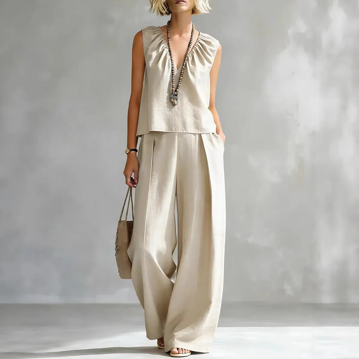 

New Women's Shirt Set 2026 Sexy Urban Set Sleeveless Pants Set