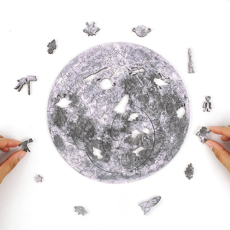 

Explore the mysteries of the moon, wooden alien puzzle planet irregular high difficulty