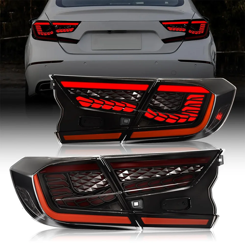 

Dragon Scale LED Tail Lights for Honda Accord 10th Gen 2018-2022 with Starting Animated Dynamic Turn Signals Brake Reverse Light