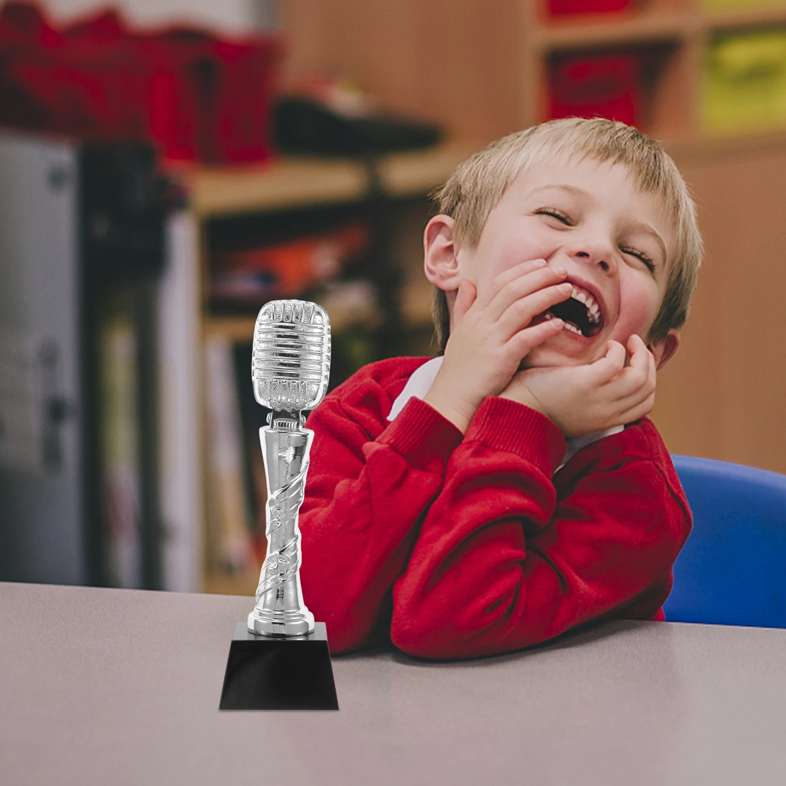 

Imitation Microphone Trophy Singing Contest Awards Bookshelf Decorations Aesthetic Music Funny Trophies Halloween