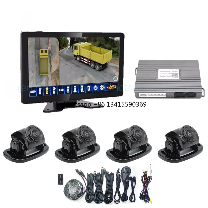 

4-канальная система резервной камеры для грузовика, водонепроницаемая передняя задняя левая и правая система видения, 360 градусов вокруг обзора, система камер Monior для грузовика