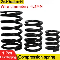 65MN Spring Steel Pressure Compression Spring Shock Absorption Return Spring, WireDiameter 4.5mm, Od:25-50 mm, L:30-100mm