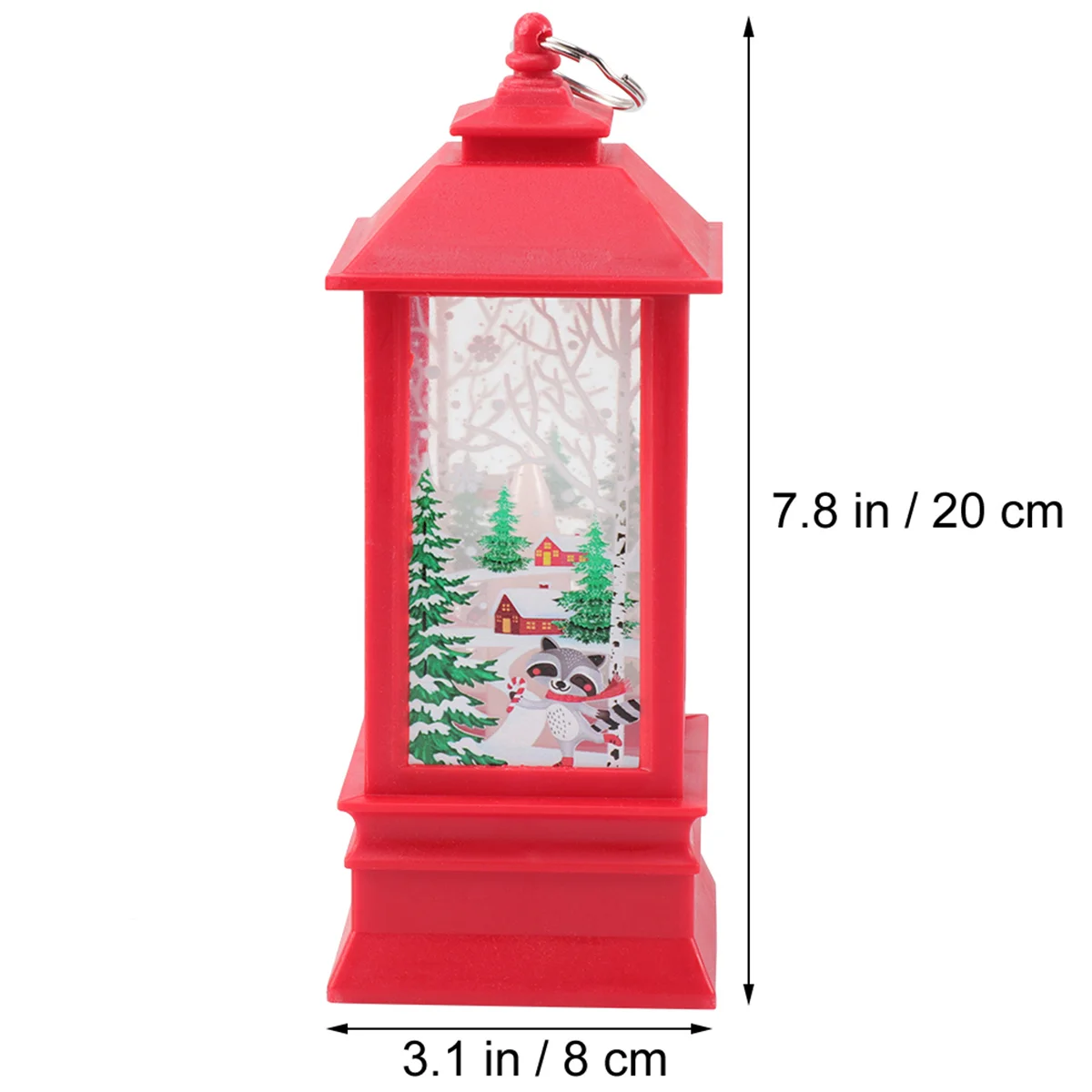 2 Pcs Christmas Snow Lantern Santa Decorating Tree LED Lighted Flame Hanging Lamp Glowing Candlestick