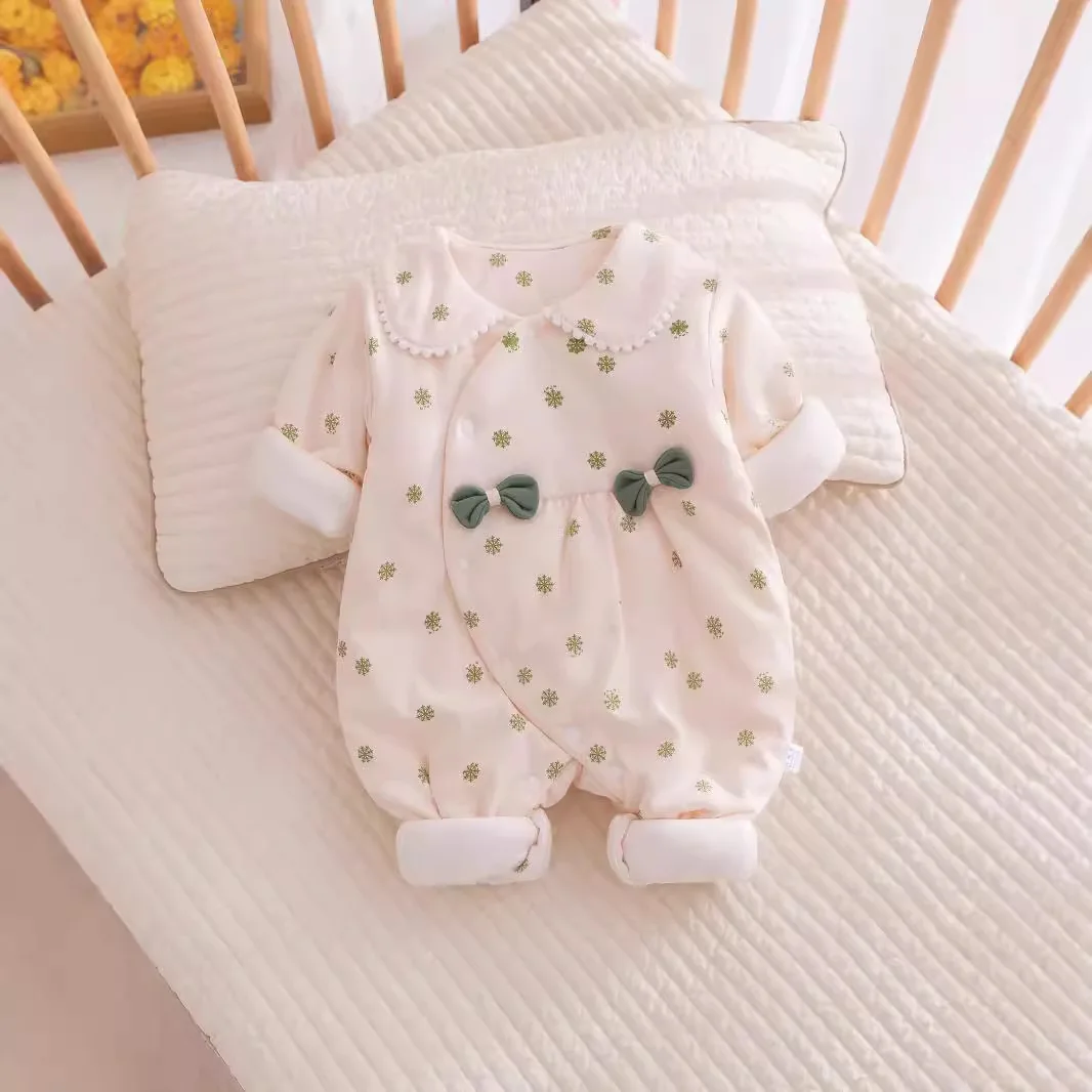 Somenie Baby Spring Onesie Thin Cotton Romper Padded Cotton Newborn Clothes Girls and Babies Pure Cotton Outing Clothes