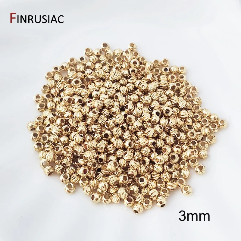 18 Karat vergoldete, gestreifte Blumenperlen, Trenner für Perlen, 2,5/3/4 mm Armband-Abstandsperlen, Schmuckherstellung, DIY-Zubehör