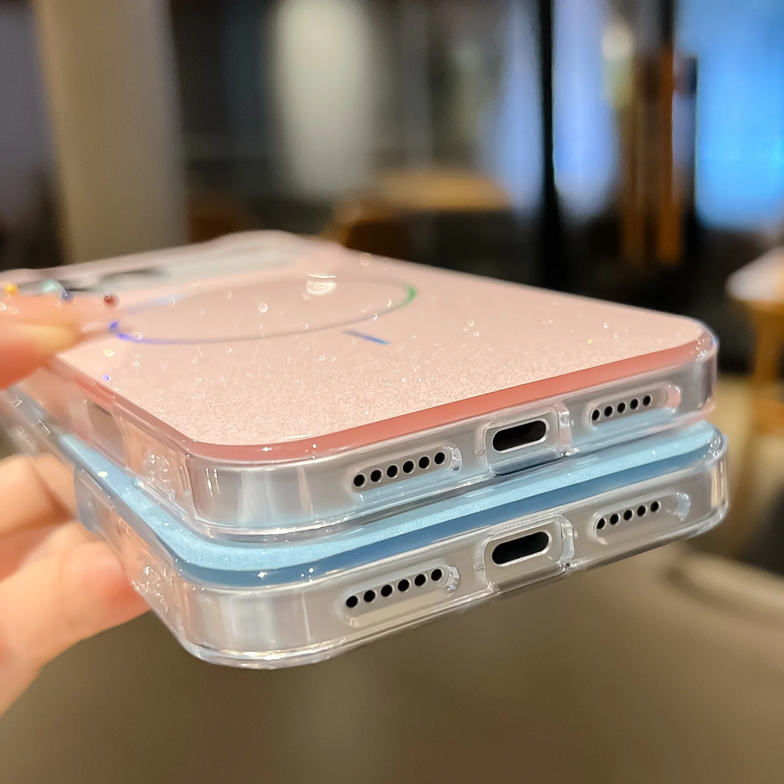 Luxury Glitter Bling Magnetic For Magsafe Case For iPhone 17Air 16 15 14 13 17 Pro Max Plus Wireless Charging Silicone Cover view 4