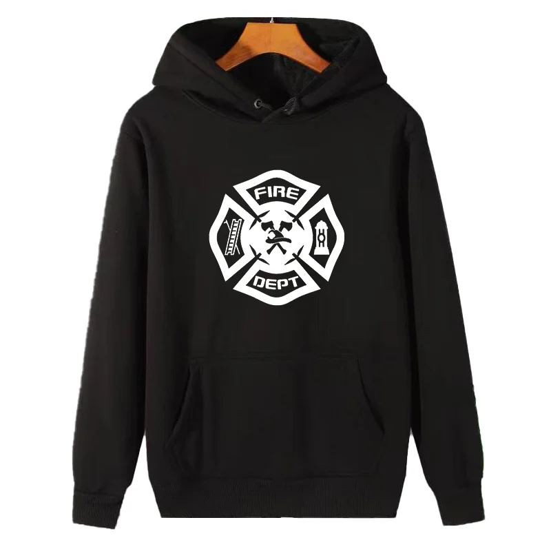 Firefighter Hoodies Winter Cotton Thicken Keep Warm Fashion Jacket Tops Harajuku Streetwea Thick Sweater Hoodie Male clothes