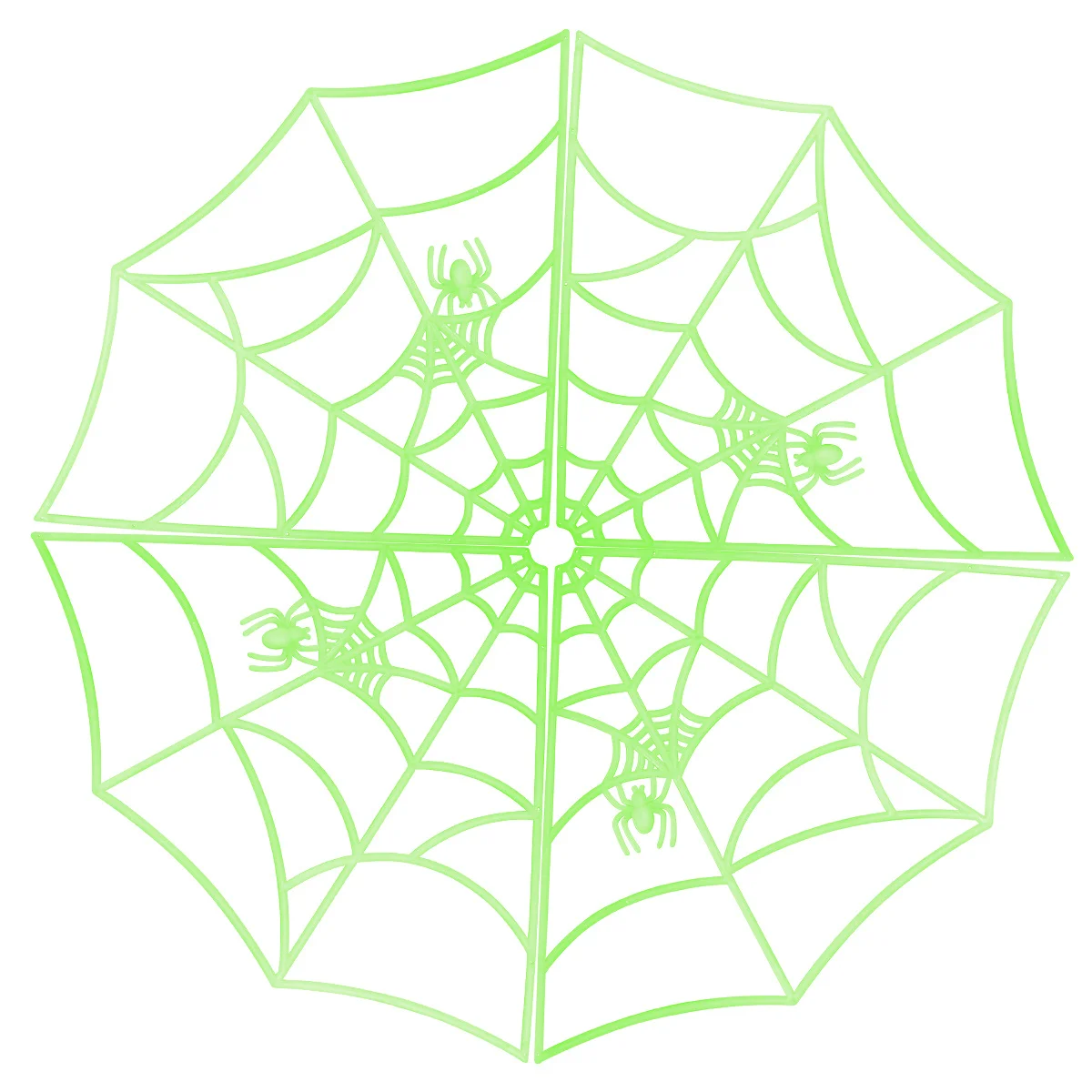 Lichtgevende Glow in The Dark Spinnenweb 62 cm Diameter 4 Stuks Plastic Spider Halloween Spookhuis Decor Spookachtige Verlichting