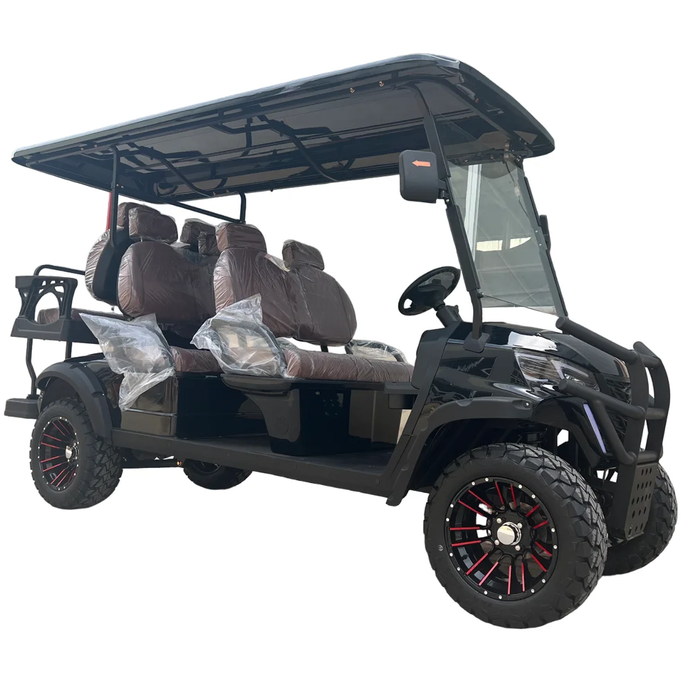 Stylish And Comfortable Buggy Club Car 48V Lithium Battary Electric Off-road  4+2 6 Seats Off Road Golf Cart For Adult