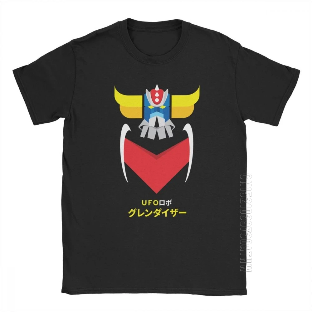 Grendizer Color And Japanese UFO Robot T Shirts For Men Designer Fun Tee Shirt O Neck Purified Cotton Clothing T Shirts