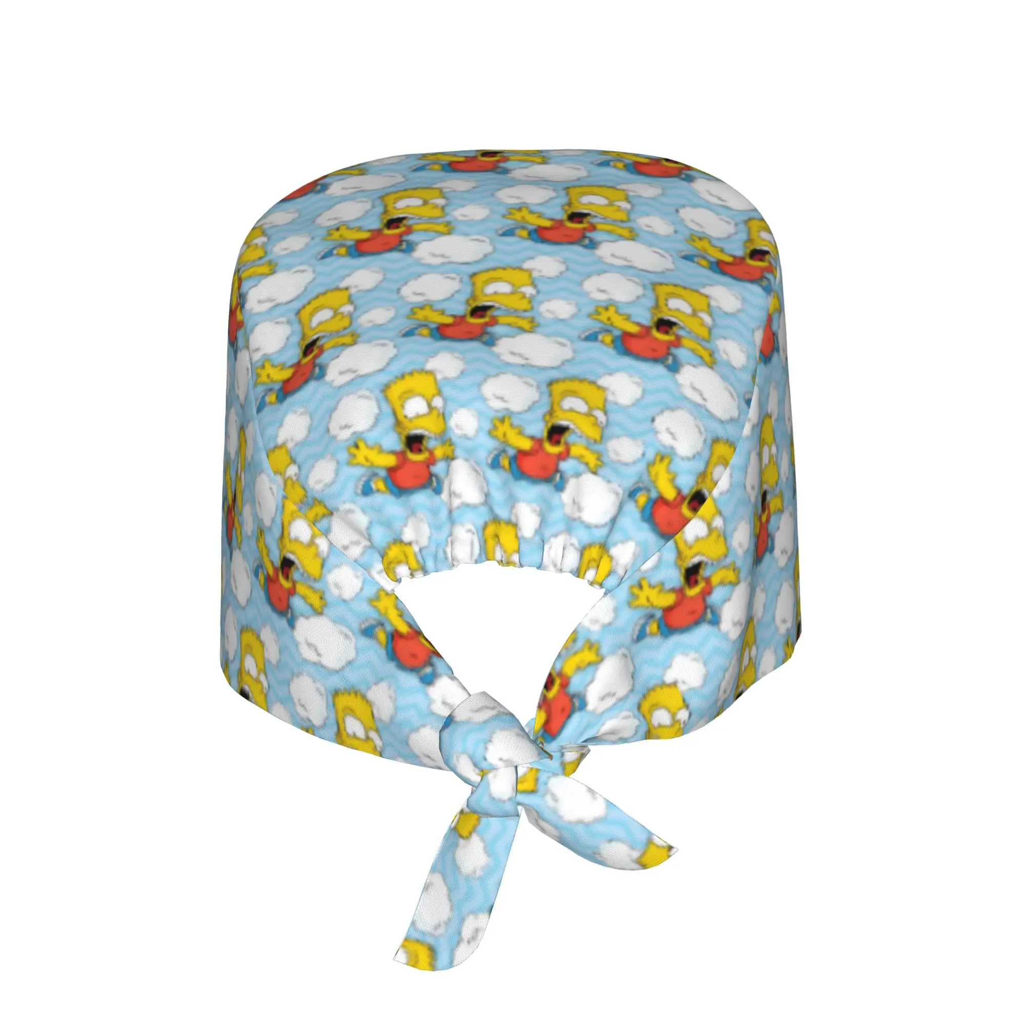 Custom Adjustable S-Simpsoned Cartoon Working Hat Men Women Homer Manga Surgical Hat Scrub Nursing Doctor Surgeon Cap for Chef