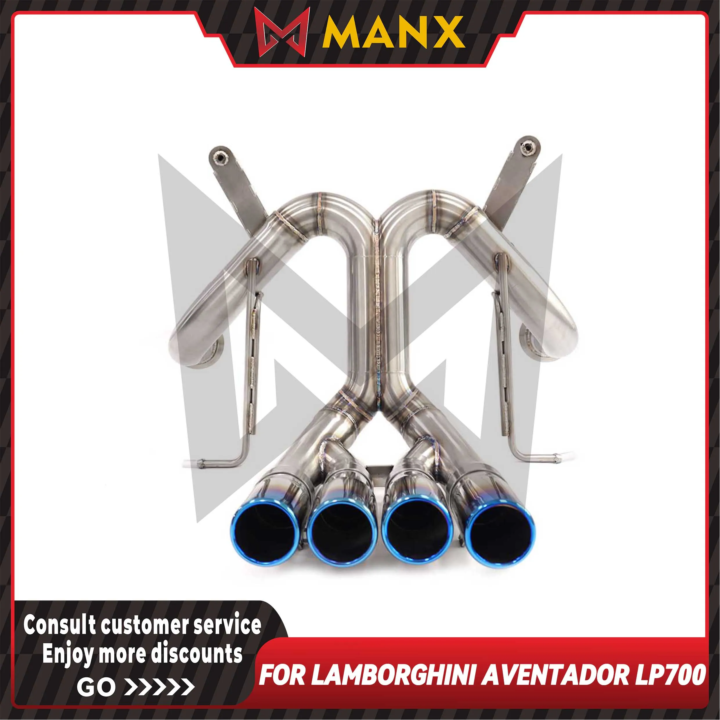 Suitable for Lamborghini Aventador LP700 Stainless steels Catback Performance Exhaust System without valve with tips