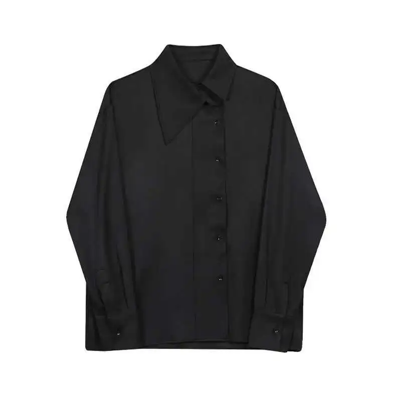 LUZHEN Neck Sleeve Trendy Design Long Men's Asymmetric Shirts Elegant Stylish New Street Tops Korean Reviews Many Clothes LZ8686