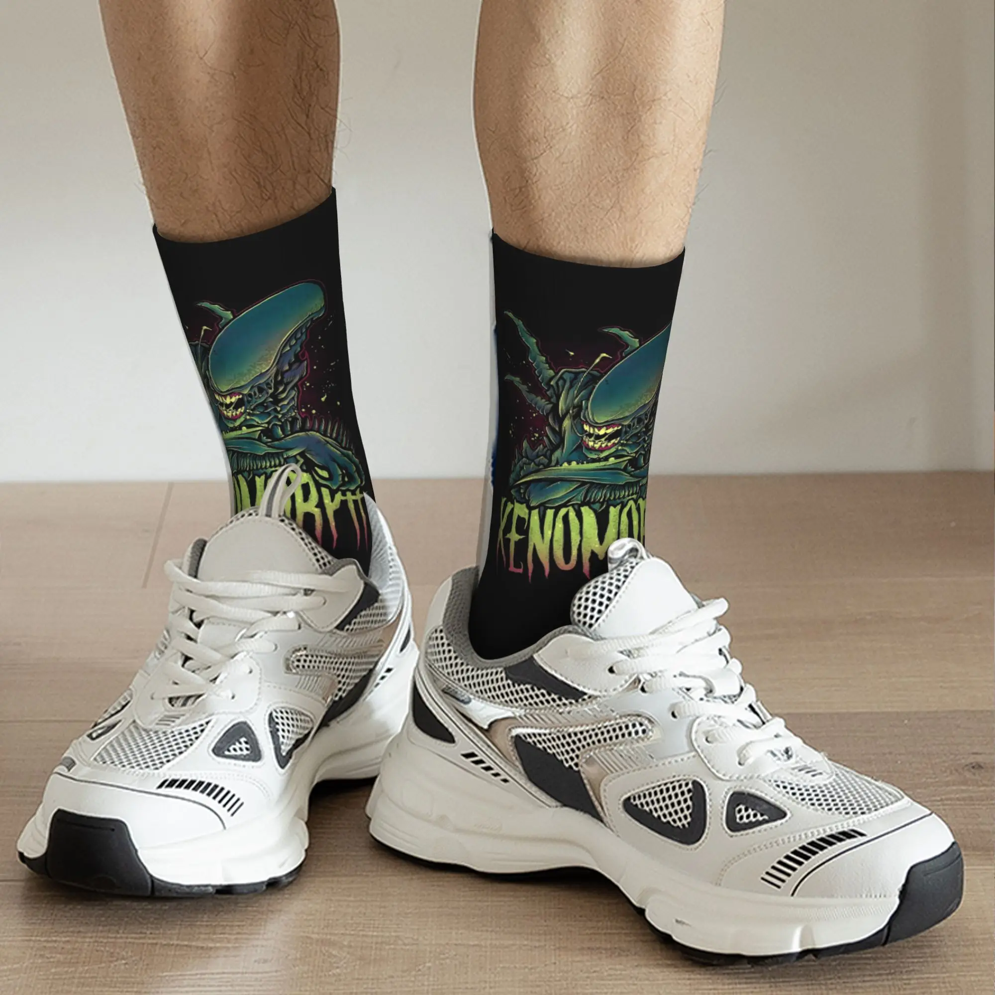 Xenomorph ソックス原宿高品質ストッキングオールシーズンロングソックスアクセサリーユニセックスクリスマスギフト