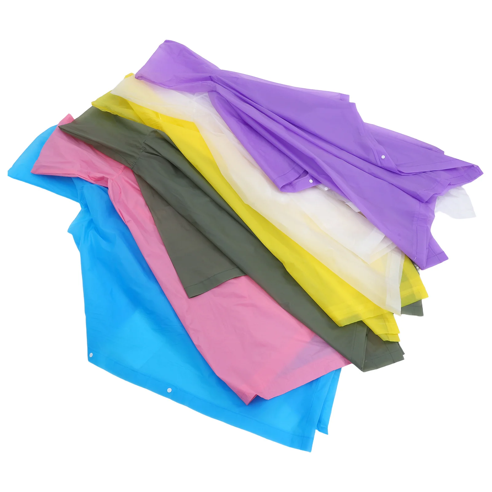 

6Pcs Waterproof Rain Poncho Adult - Portable Hooded Raincoat Cape for Camping Hiking Travel Outdoor Emergency Use