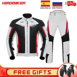 HEROBIKER Motorcycle Jacket Waterproof Moto Jacket Windproof Motorcross Riding Racing Motorbike Winter Clothing Protective Gear