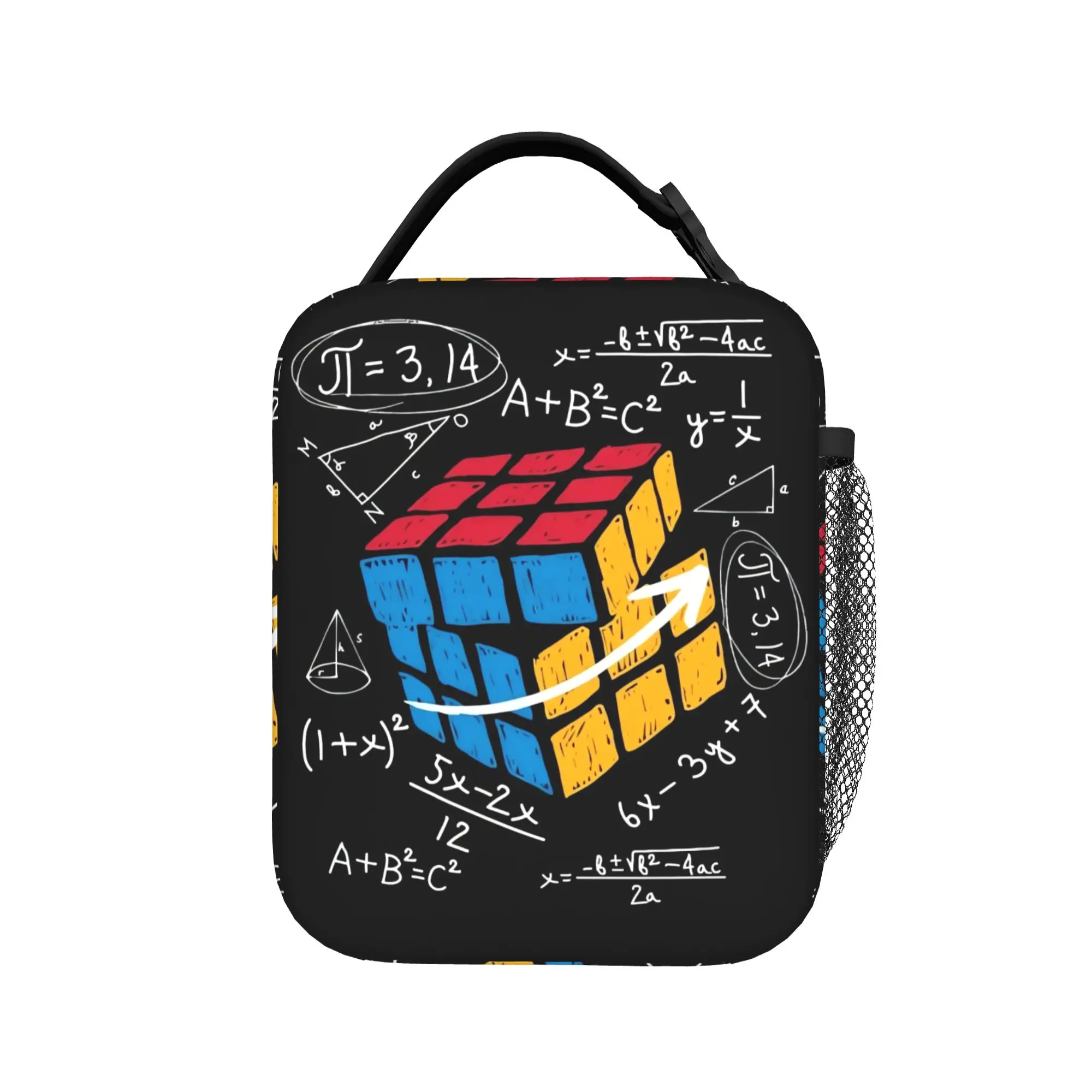 Math Rubik Rubix Rubics Player Cube Math Lunch Bag Lunch Box Picnic Portable Tote Food Bags For Child Waterproof Cooler Bag
