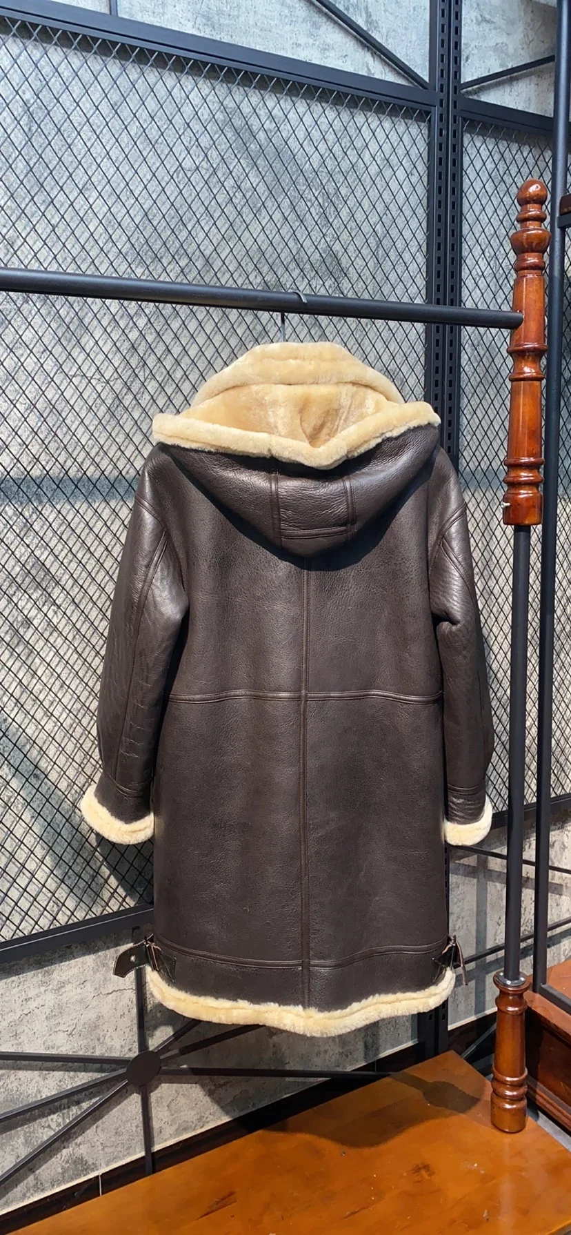 AYUNSUE รองเท้าหนังแท้สตรีแจ็คเก็ตยาว Hooded Sheepskin Coat Original ธรรมชาติขนสัตว์จริงหนัง Jaqueta Feminina FCY