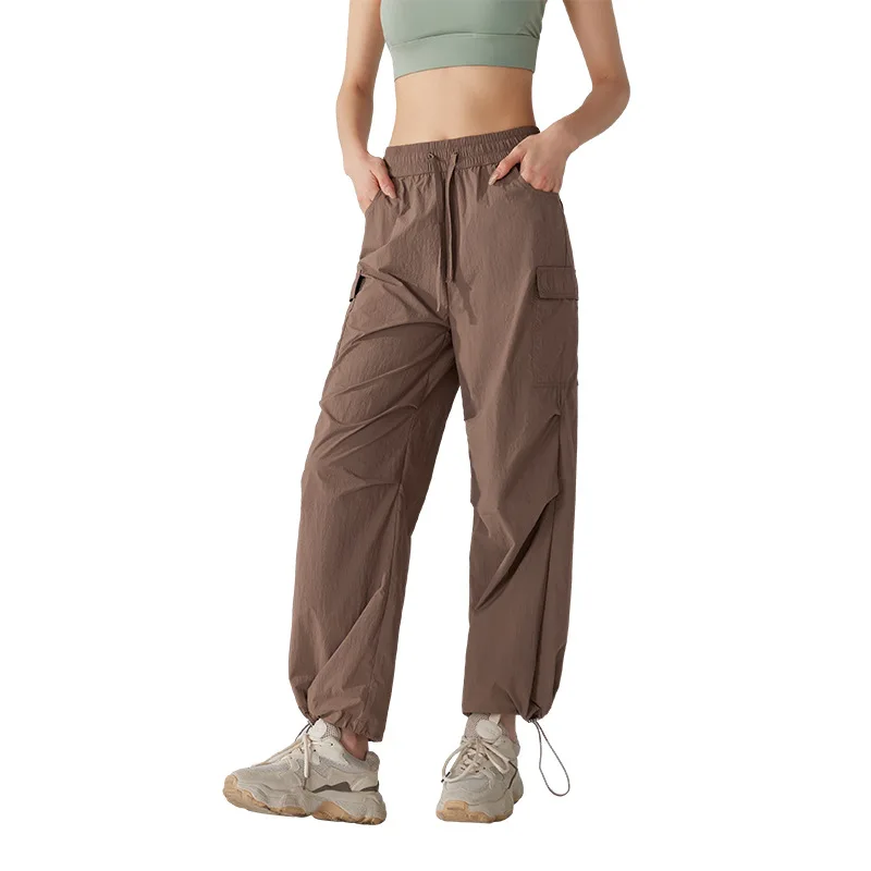 Custom LOGO new waterproof overalls women's spring summer outdoor mountaineering sports charging pants American wide-leg pants