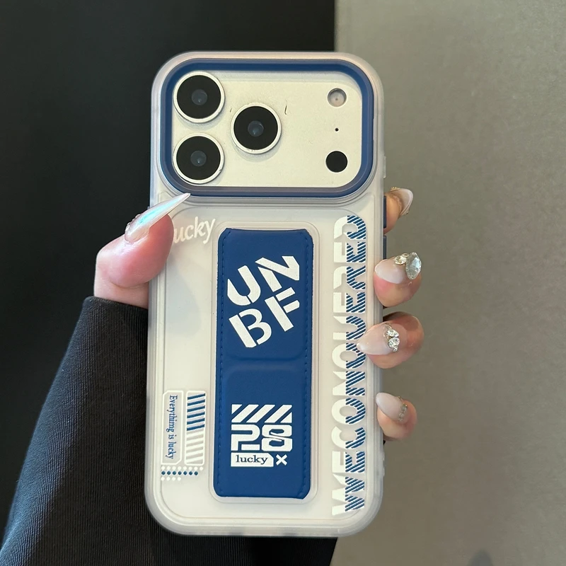 

HOCE Trendy Matte Phone Case with Wrist Strap & Kickstand For iPhone 17 16 15 14 13 Pro Max 17Air 16Plus Shockproof Grip Case