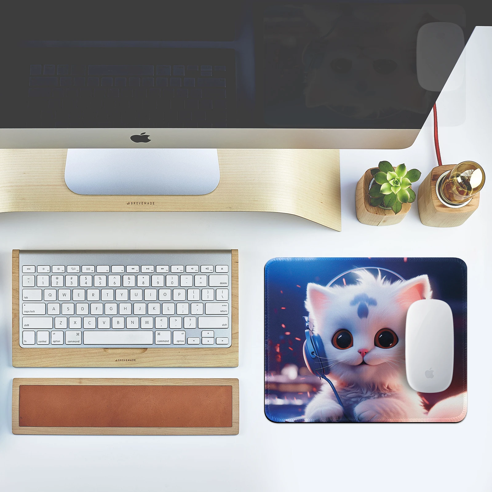 Gaming Dreamy Cat Mouse Pad Soft Comfortable,Non-slip Bottom for Office Study Entertainment  Customizable 8.27 X10.24inch