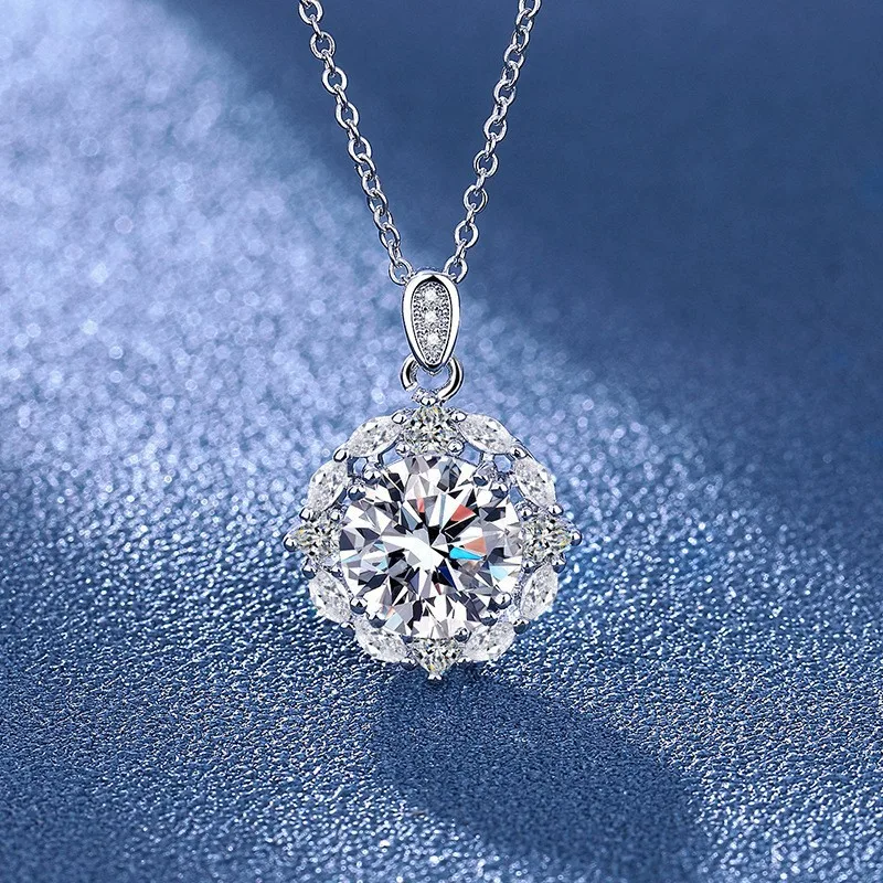 5ct D Color Moissanite Dia Woman Pendant Sier Necklace For Women Chains Party Bridal Fine Jewelry 925sterling Silver Necklace