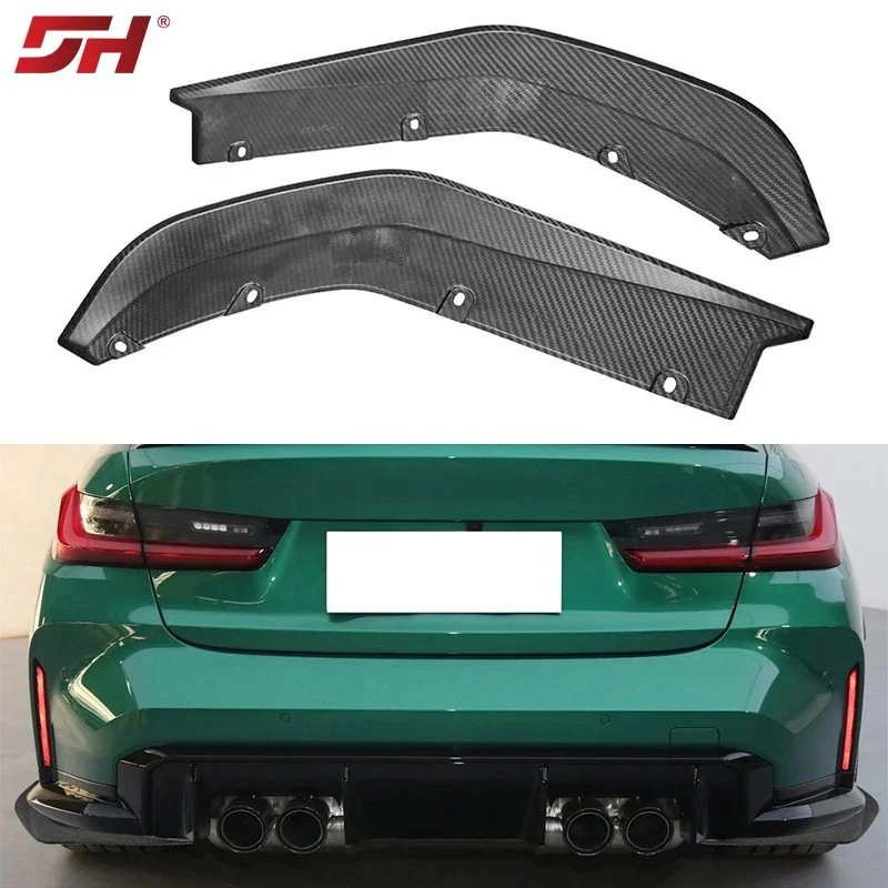 2pcs Car Carbon Fiber Rear Bumper Rear Diffuser Wrap Angle Protective Corner for BMW M3 G80 2021-2023