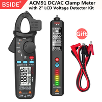 BSIDE ACM91 High Precision True RMS AC DC Digital Clamp Meter Auto Range Clamp Meter for Car  Automotive Electrical Testing Tool