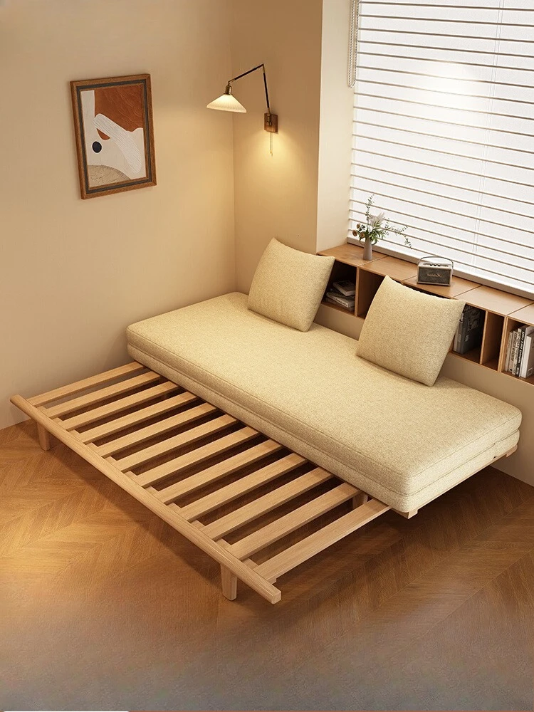 

2025 new cotton and linen Japanese-style tatami sofa bed small apartment living room integrated dual-use