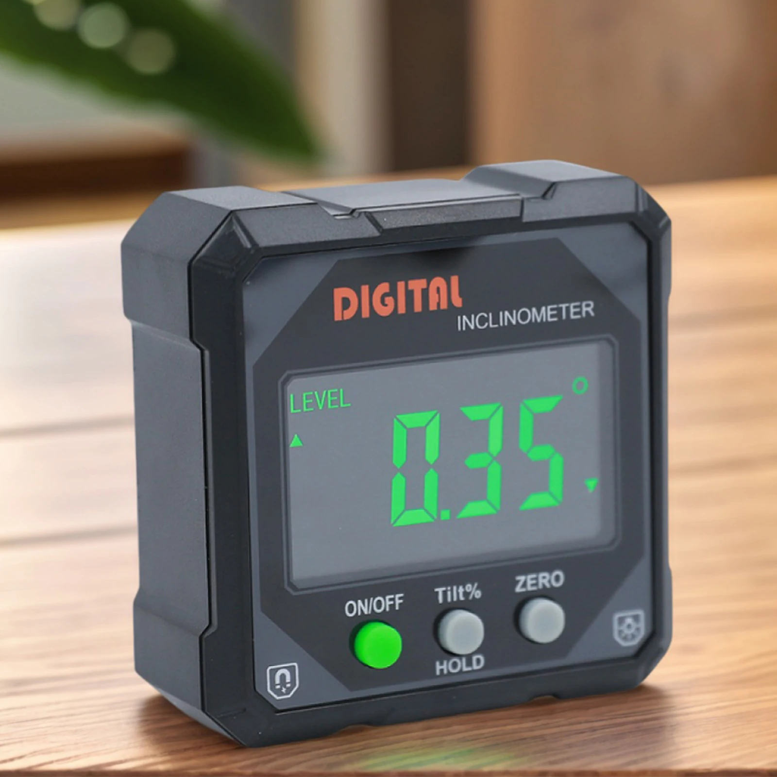 Jauge d'angle magnétique à 4 côtés, écran LED, inclinomètre Cube de précision, résistant à l'usure, boîte de niveau suspendue, outil de mesure pour le travail du bois