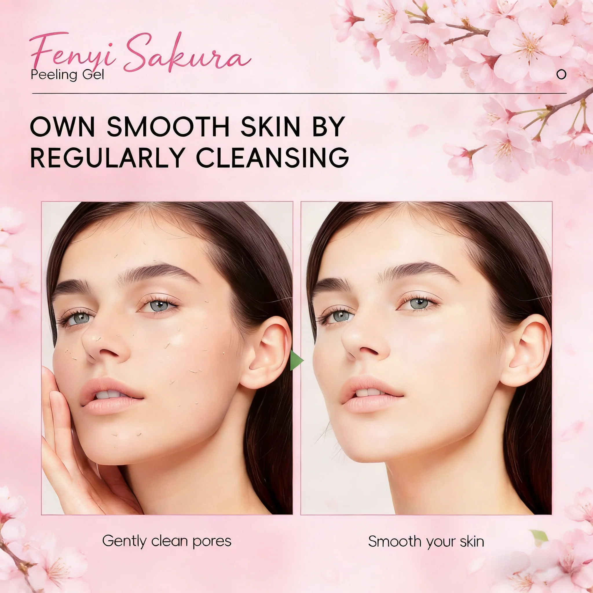 Sakura Peeling Gel Gentle Facial Exfoliator Remove Dead Skin Deep Clean Pores Hydrating Smooth Skin Facial Care 60g view 5