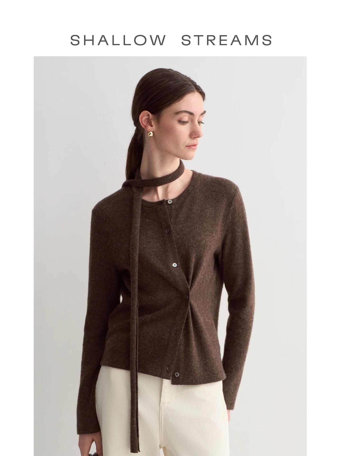 

Shallow Streams Luxury Woolen Knitted Cardigan with Sash Multiple Styles Slimming Proportional Top Women's Fashion