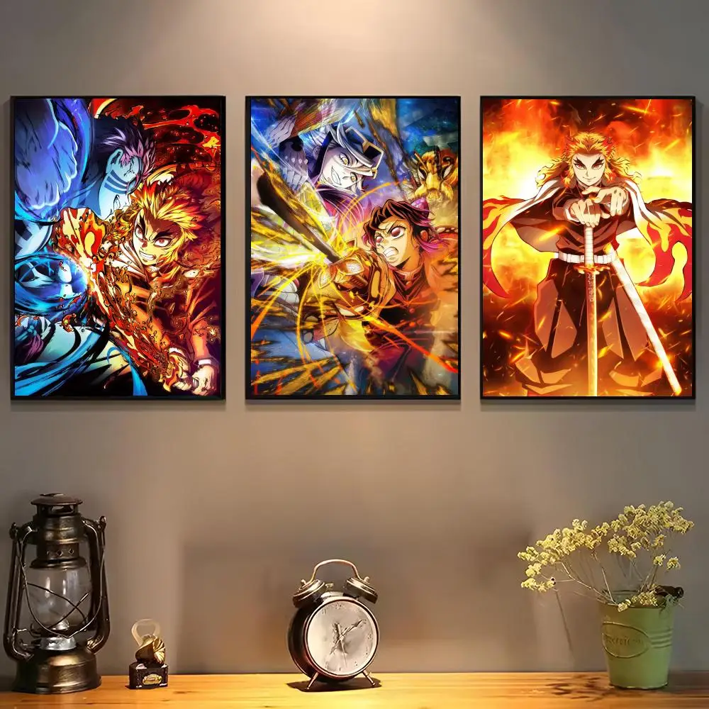 DemonS SlayerS Poster For Self-adhesive Art Waterproof Paper Sticker Coffee House Bar Room Wall Decor