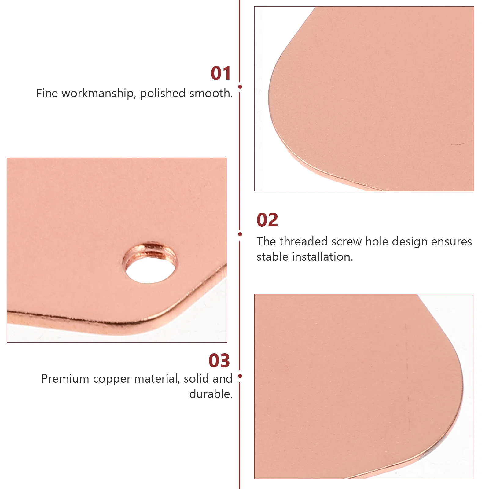 

Copper Guitar Pickup Base Plate Durable Replacement for Acoustic Guitars Musical Instruments Smooth Practical Accessories