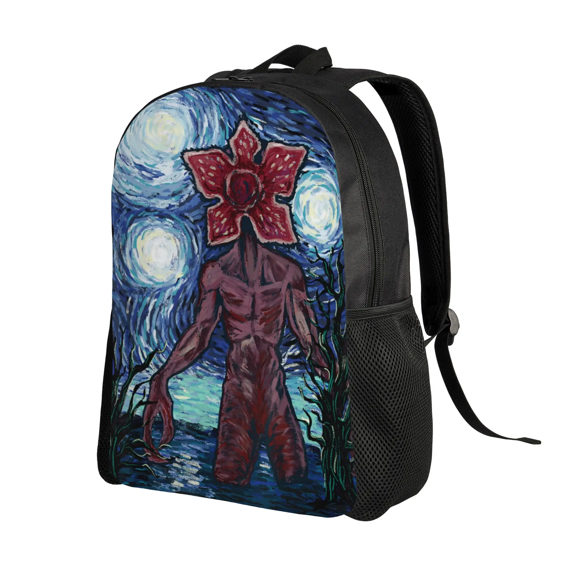 Demogorgon Starry Night Style Strangering Backpack Hiking Backpacks Women Men Aesthetic School Bags Design Lightweight Rucksack