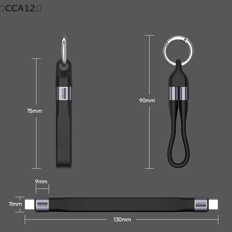 PD 240W USB4.0 40Gbps Kabel typu C Brelok do kluczy Przenośny brelok do kluczy Szybki transfer danych Krótki brelok do laptopa Telefon Tablet