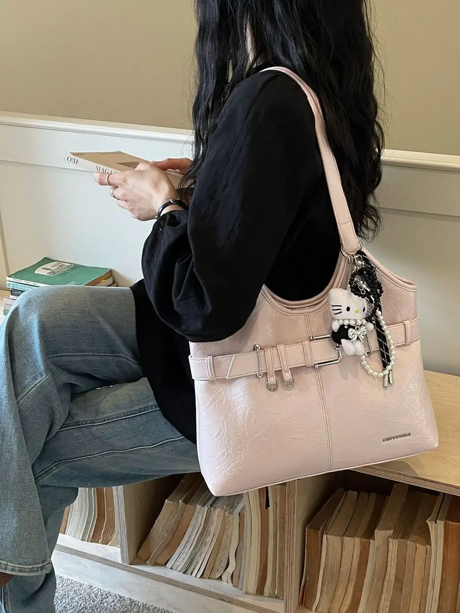 trendy-color-women's-shoulder-bag-simple-design-handbag-commuter-tote-bag-magnetic-clasp-pu-material-outdoor-sport-bag