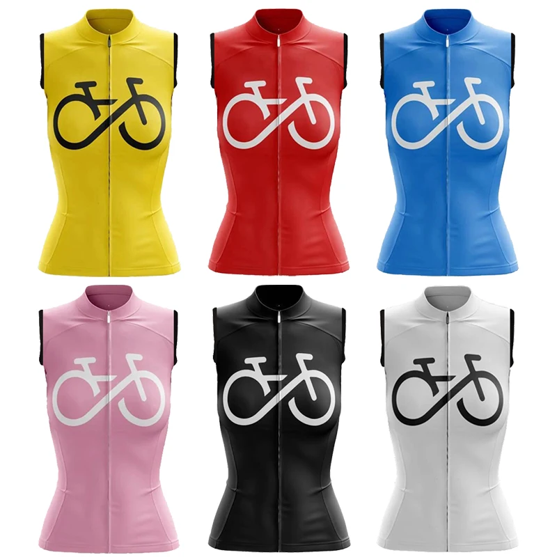 2022 Summer Sleeveless Cycling Jersey Women Bicycle Clothes Mtb Bike Vest Quick Dry Breathable Female Team Ciclismo Girl Wear