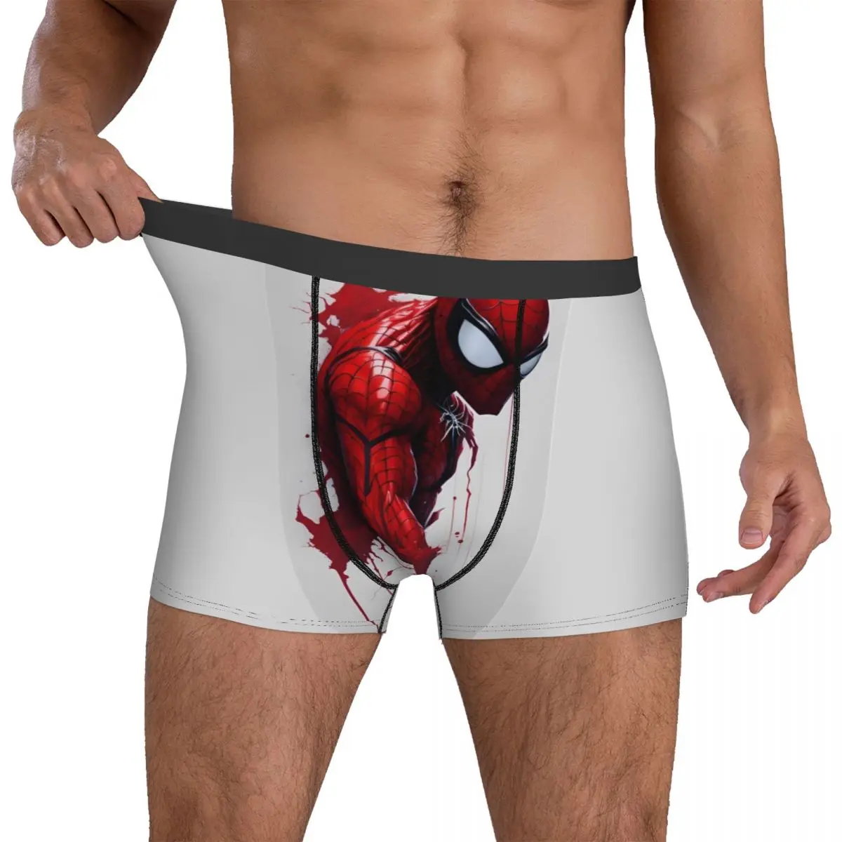 Marvel Spiderman Underwear Soft Trend Panties Design Shorts Briefs For Man 3D Pouch Large Size Trunk