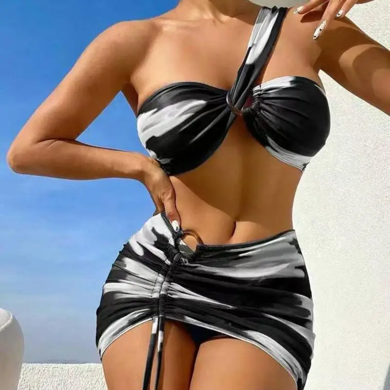 M5TC Women Bandeau Swimming Costume Bandeau Bathing Suit Single Shoulder Swimwears