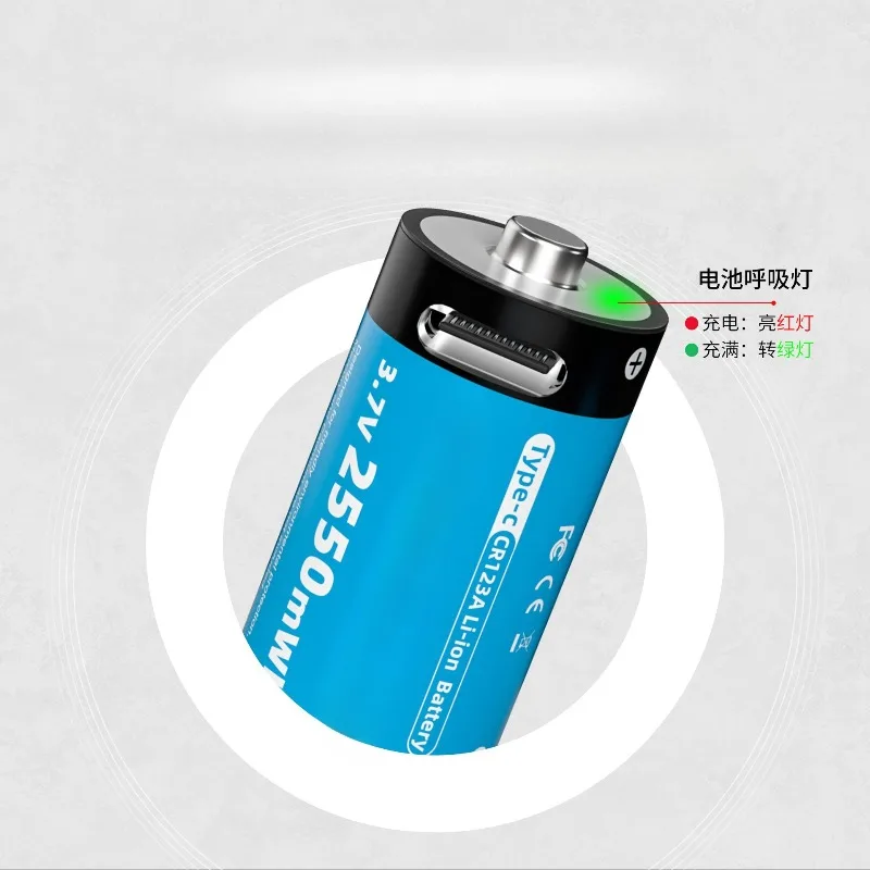 CR123A 16340 16350 Batería Recargable Carga USB RCR123 CR123 CR123A Li-Ion Btteries 2550mWh 3.7V