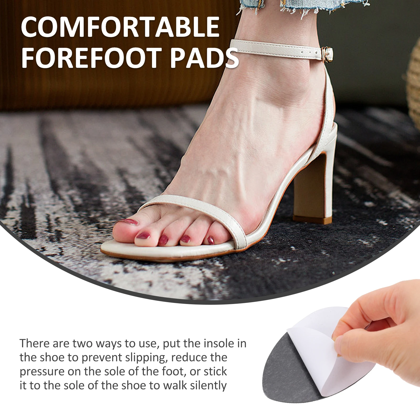 

4pcs Anti-Skid Foot Forefoot Cushions Wear-Resistant Self-Adhesive Metatarsal Pads Shoe Inserts Comfortable Pads For Running