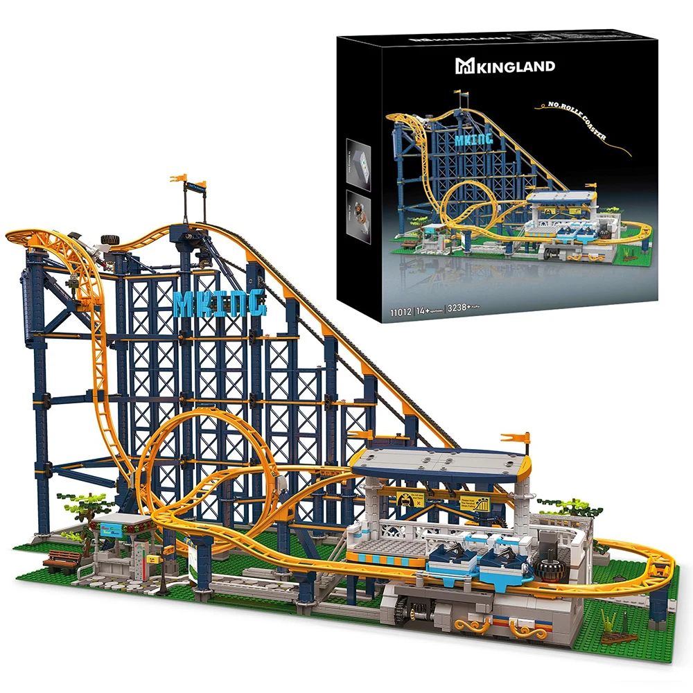 Amusement Park Funfair Track Construction 3238pcs MOC Roller Coaster Creative Expert Building Blocks Brick Puzzle Toys for Gift