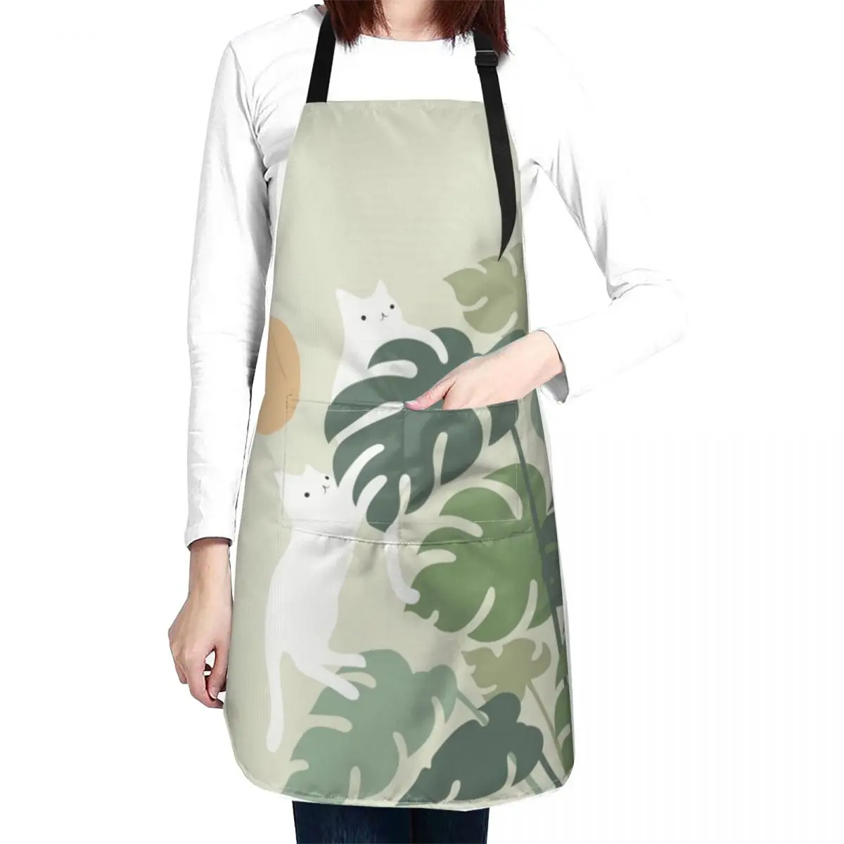 Cat and Plant 42 Apron Men gift For Woman work gowns for women cleaning New year's Apron