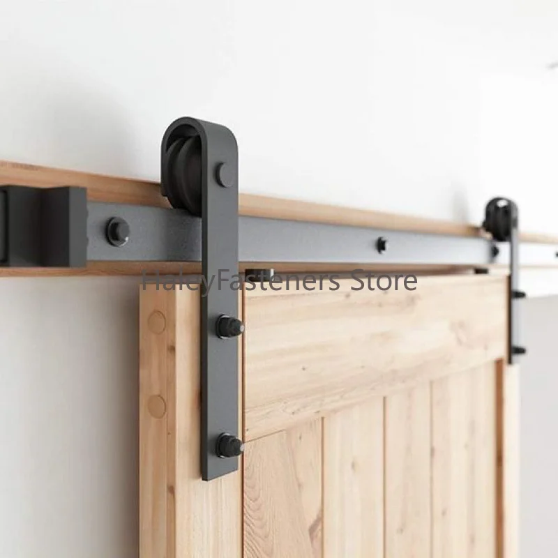 1 Set Barn Door Rail Warehouse Stay Roller Sliding Guide Scroll Wheel Home Floor Hanger Accessory See Kit