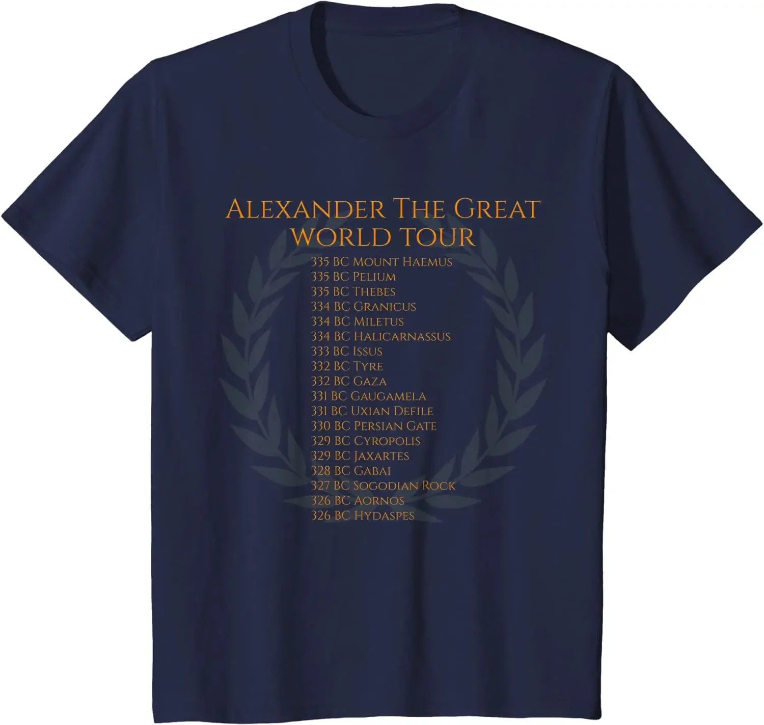 Ancient Greek History - Alexander The Great World Tour T-Shirt.New S-5XL Premium Cotton Short Sleeve O-Neck Mens T Shirt summer