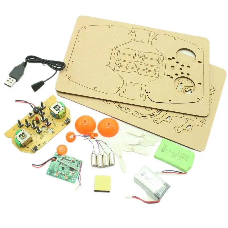 

Wooden Drone Quadcopter DIY kit for Arduino Wooden assembled Hummingbird Remote control toy Air pressure fixed height STEM toy