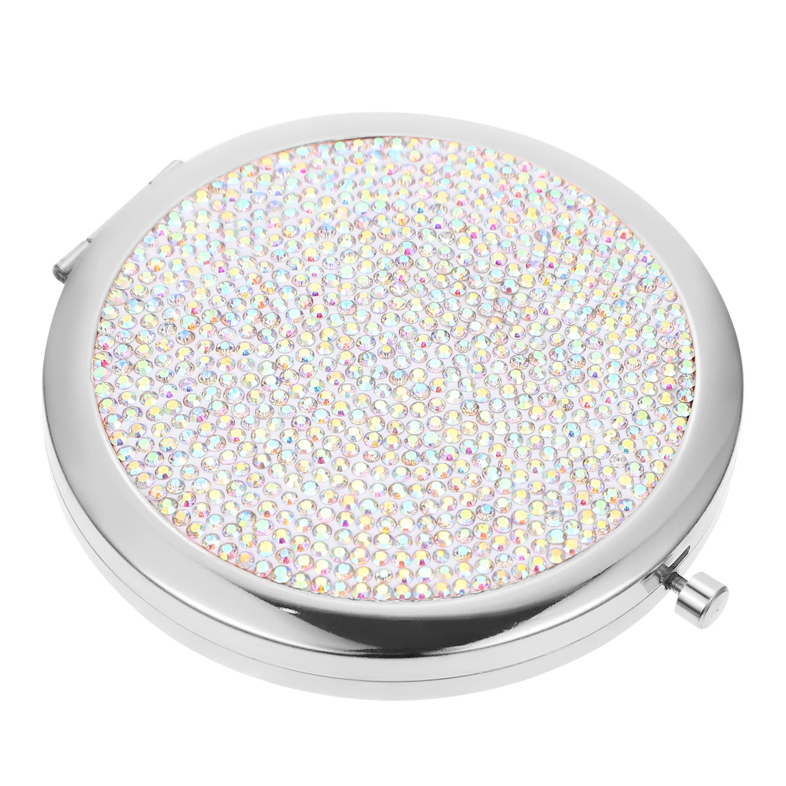 

Metal Rhinestone Portable Double Side Compact Pocket Mirror Foldable Travel Outdoor Makeup Purse Mirror Woman Gift