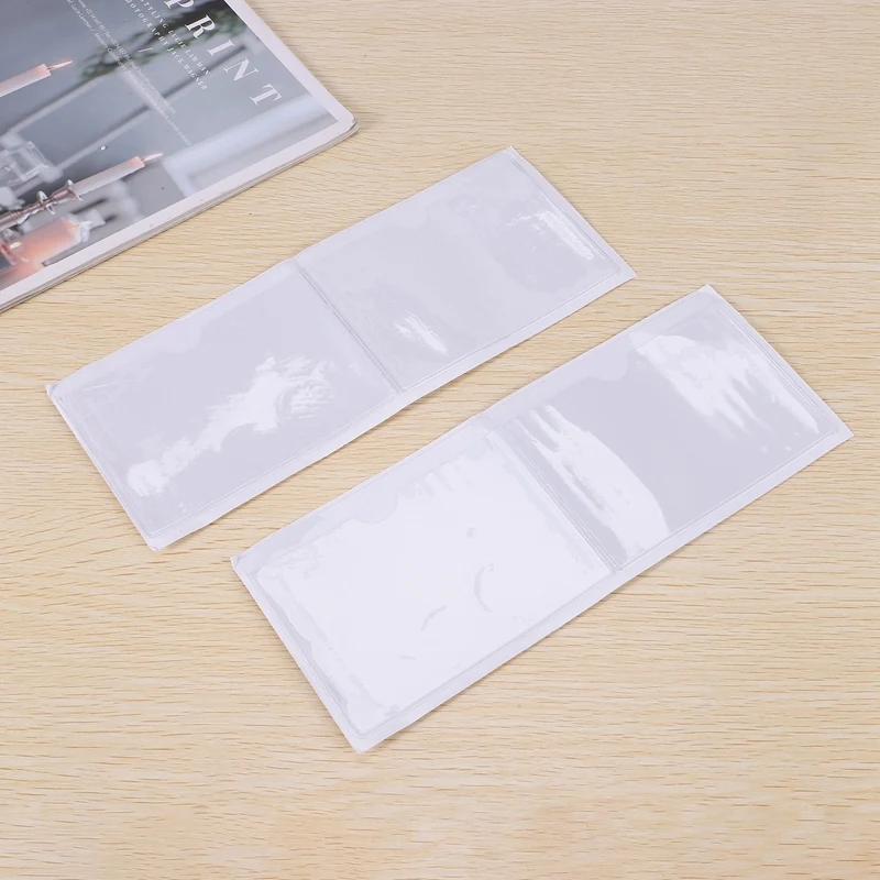 60 Pack 3.5 X 4.7 Inches Self-Adhesive Label Holder Card Pockets Label Holder Clear Plastic Library Card Holder